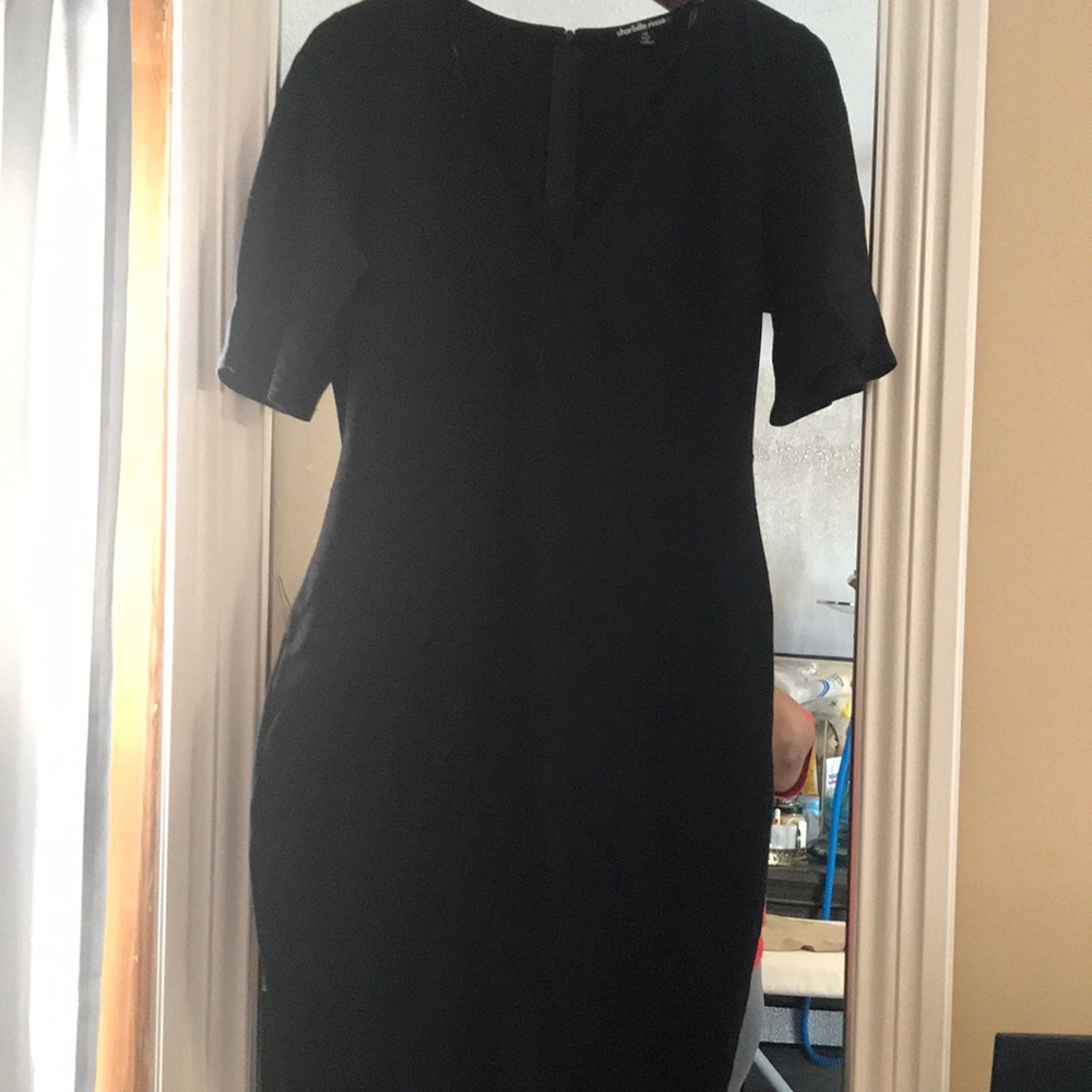 Black Stretch 3/4 Sleeve Dress
